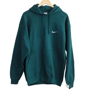 Nike Hoodie Mens M Green Swoosh Pullover Vintage 90s Deadstock Made in USA NWT